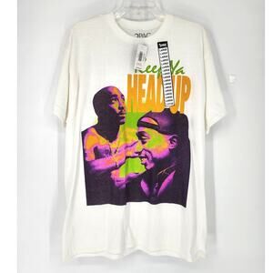 2Pac “Keep Ya Head Up” Graphic Tee White by Bioworld Men’s Size Large